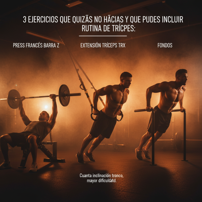 3 EJERCICIOS QUE QUIZÁS NO HACÍAS Y QUE PUEDES INCLUIR EN TU RUTINA DE TRÍCEPS: