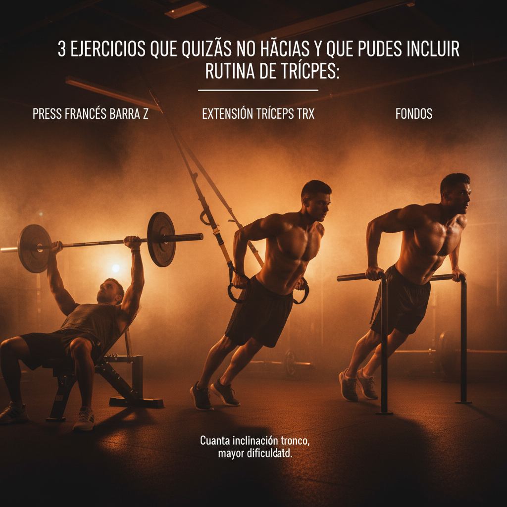 3 EJERCICIOS QUE QUIZÁS NO HACÍAS Y QUE PUEDES INCLUIR EN TU RUTINA DE TRÍCEPS: